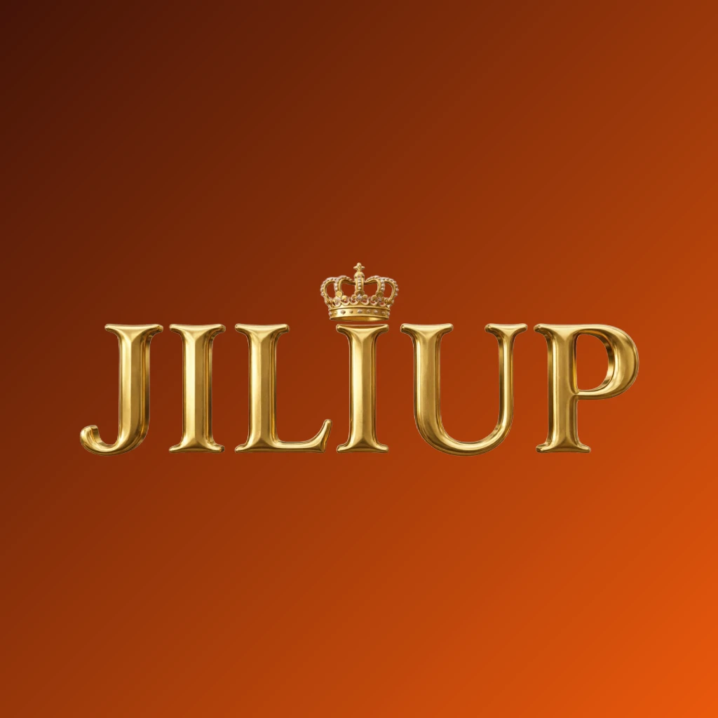 JILIUP luxury brand logo with a gold metallic crown above the text, designed as a horizontal rectangular wordmark with a transparent background, conveying a royal and premium feel